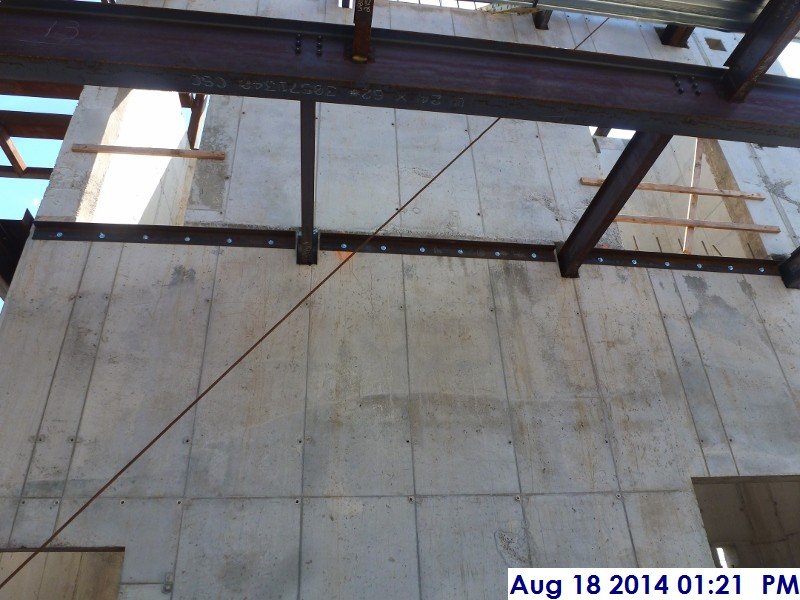 Installed steel angles at Stair -2-Elev. 4 (4th Floor) for the metal decking Facing South (800x600)